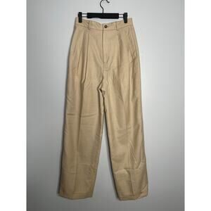 Studio 121 Women's Vintage Light Tan + White Houndstooth Pattern Trousers Size 8